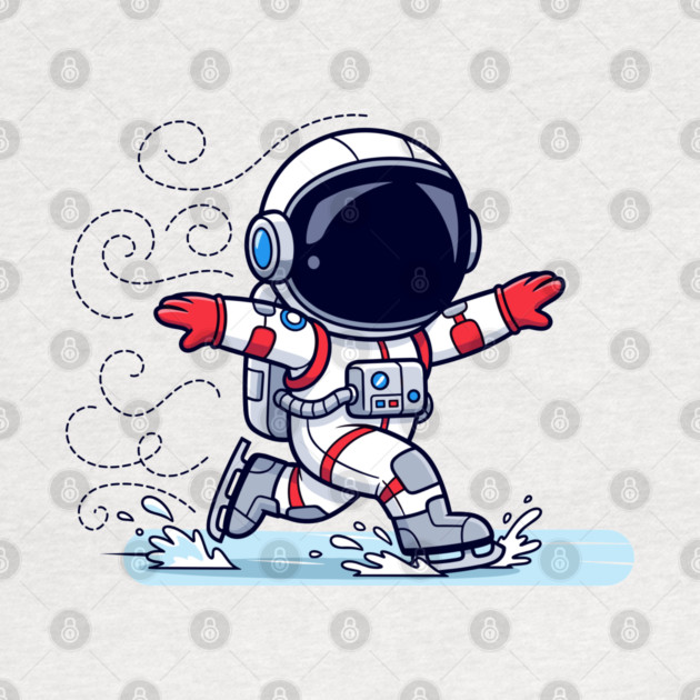 Cute Astronaut Ice Skating by enrynz