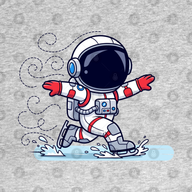 Cute Astronaut Ice Skating by enrynz