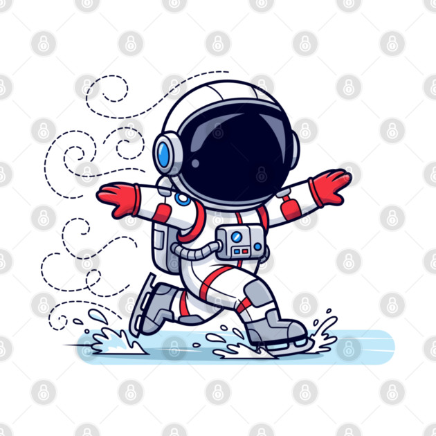 Cute Astronaut Ice Skating by enrynz