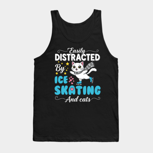 Easily Distracted by Ice Skating & Cats Tank Top by enrynz