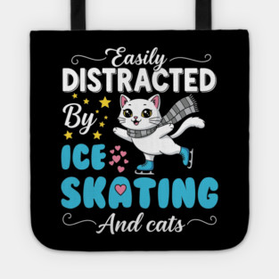 Easily Distracted by Ice Skating & Cats Tote