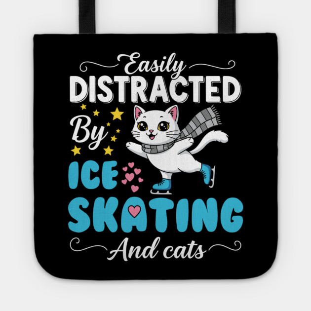 Easily Distracted by Ice Skating & Cats Tote by enrynz