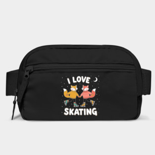 Cute Fox Couple Ice Skating: I Love Skating! Bag