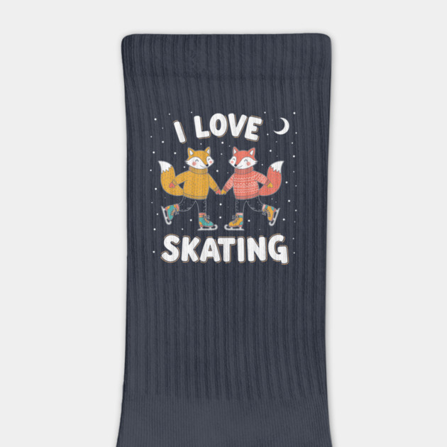 Cute Fox Couple Ice Skating: I Love Skating! by enrynz