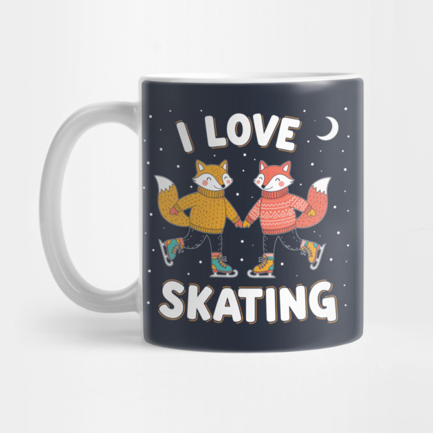 Cute Fox Couple Ice Skating: I Love Skating! by enrynz