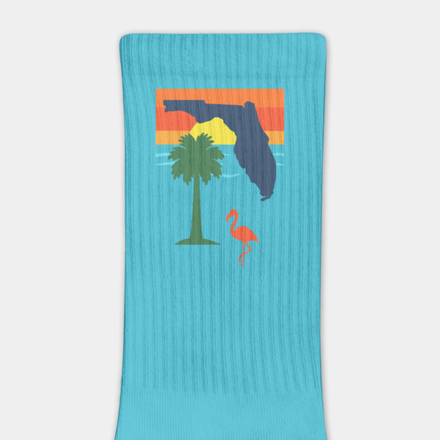 Florida Sunset Palm Tree and  Flamingo Retro Graphic by DonWillisJrArt