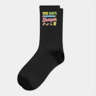 100 Days Sharper - Funny Pencil Pun Socks