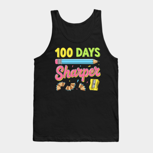 100 Days Sharper - Funny Pencil Pun Tank Top by enrynz