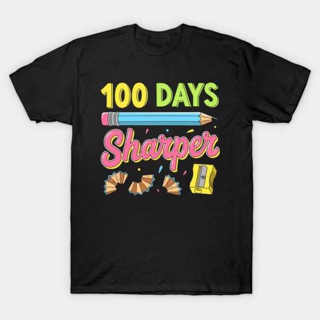 100 Days Sharper - Funny Pencil Pun T-Shirt by enrynz