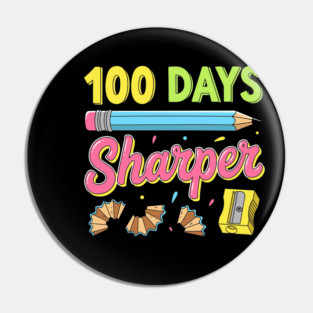 100 Days Sharper - Funny Pencil Pun Pin