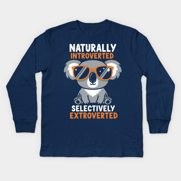 Naturally Introverted Koala Kids Long Sleeve T-Shirt by enrynz