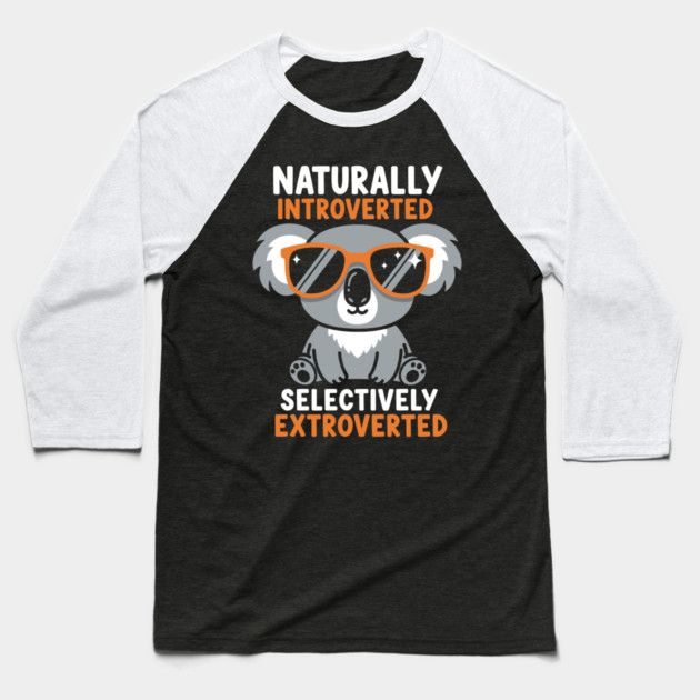 Naturally Introverted Koala Baseball T-Shirt by enrynz