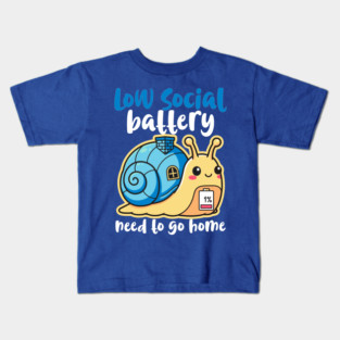 Cute Low Battery Snail with Cozy House Kids T-Shirt