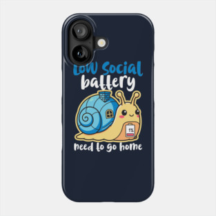 Cute Low Battery Snail with Cozy House Phone Case