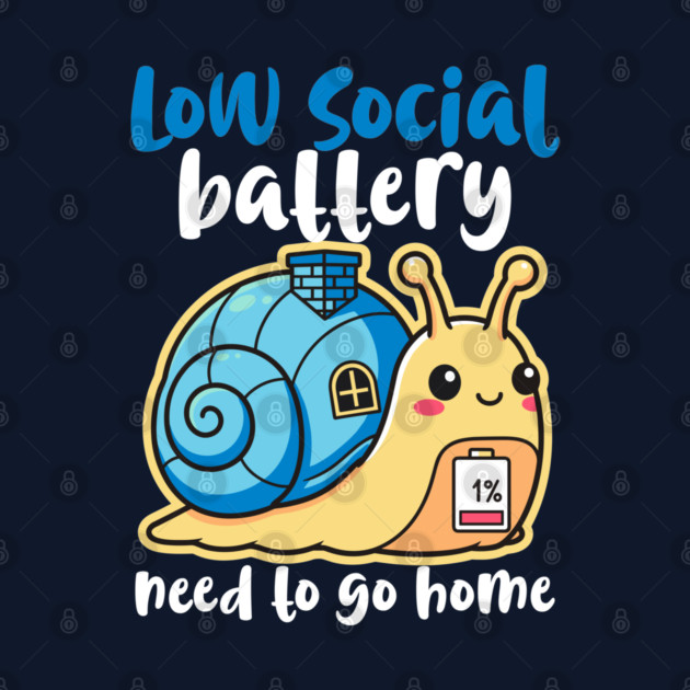 Cute Low Battery Snail with Cozy House by enrynz