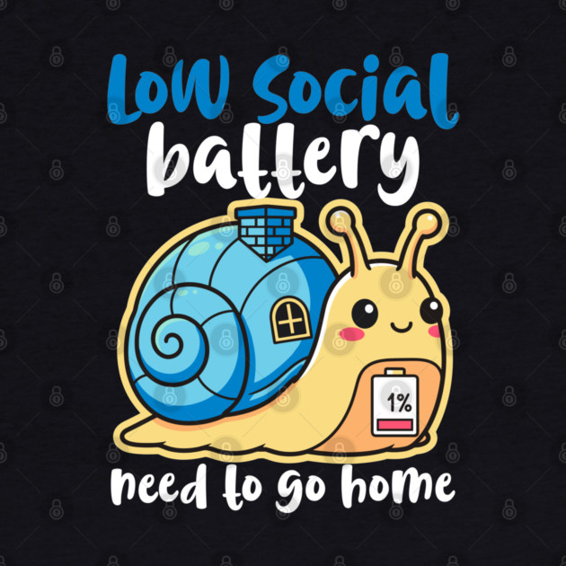 Cute Low Battery Snail with Cozy House by enrynz