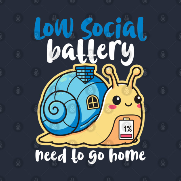 Cute Low Battery Snail with Cozy House by enrynz