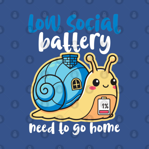 Cute Low Battery Snail with Cozy House by enrynz