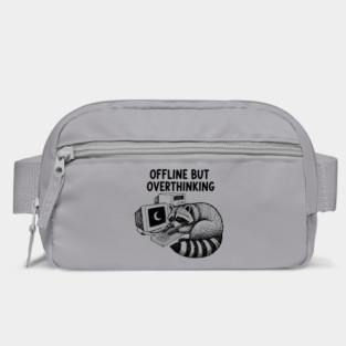 Offline But Overthinking Raccoon Bag