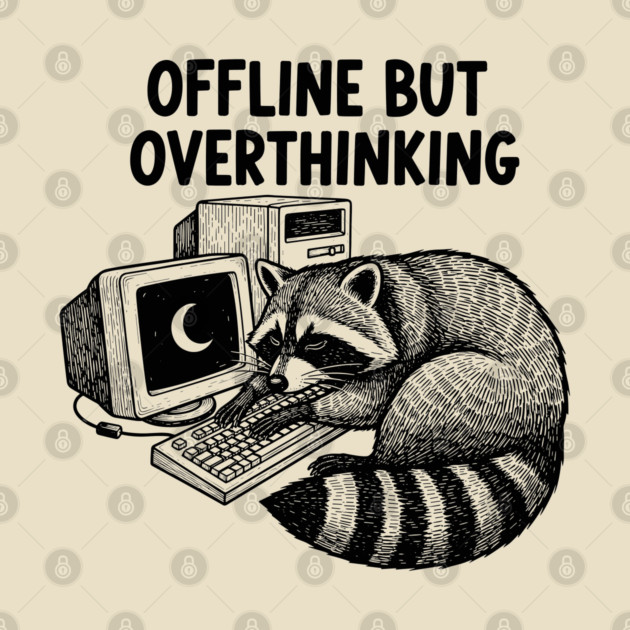 Offline But Overthinking Raccoon by enrynz