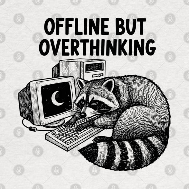 Offline But Overthinking Raccoon by enrynz