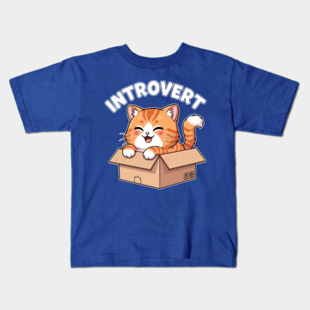 Kawaii Introvert Cat Kids T-Shirt by enrynz