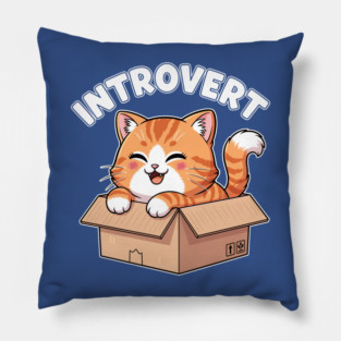Kawaii Introvert Cat Pillow