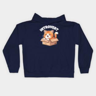 Kawaii Introvert Cat Kids Hoodie