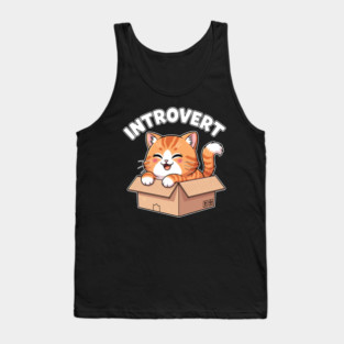 Kawaii Introvert Cat Tank Top