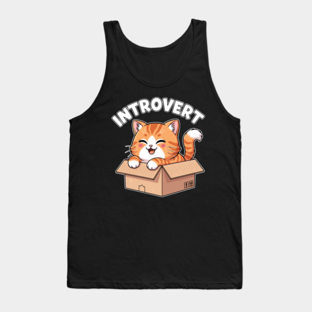 Kawaii Introvert Cat Tank Top by enrynz