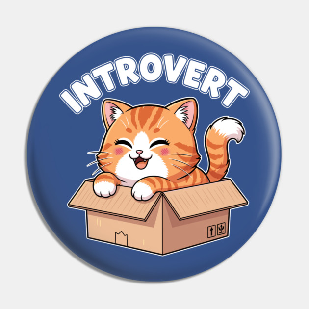 Kawaii Introvert Cat Pin by enrynz