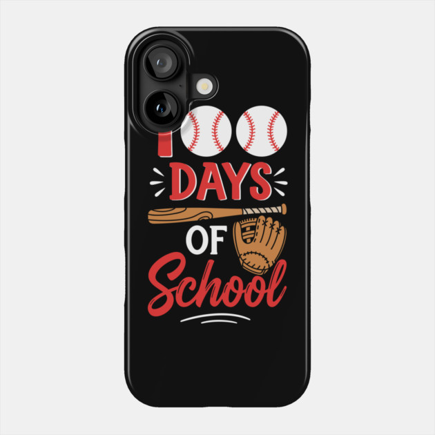 100 Days of School Baseball Home Run! Phone Case by enrynz