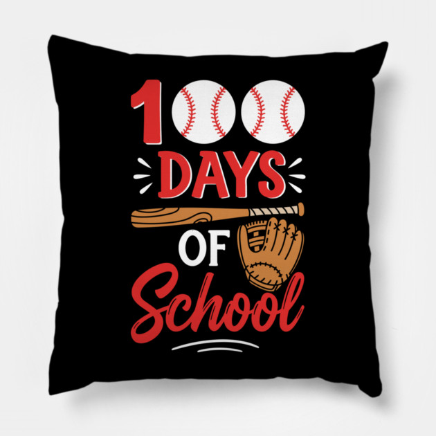 100 Days of School Baseball Home Run! Pillow by enrynz