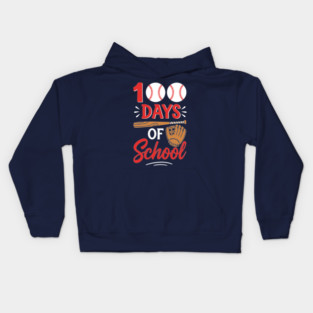 100 Days of School Baseball Home Run! Kids Hoodie