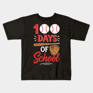 100 Days of School Baseball Home Run! Kids T-Shirt