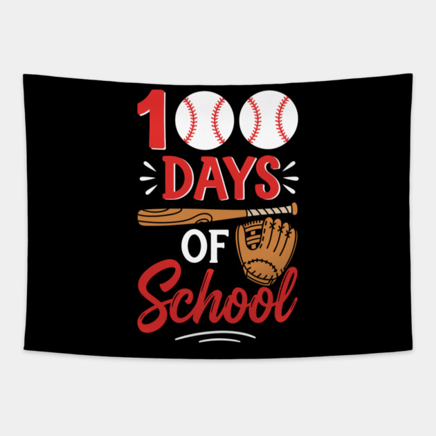 100 Days of School Baseball Home Run! Tapestry by enrynz