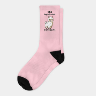 Cute Llama 100 Days of School Socks