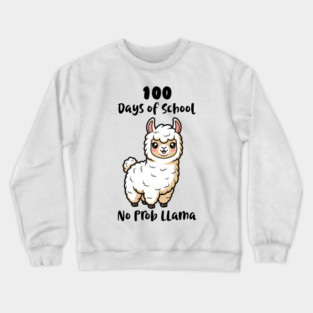 Cute Llama 100 Days of School Crewneck Sweatshirt