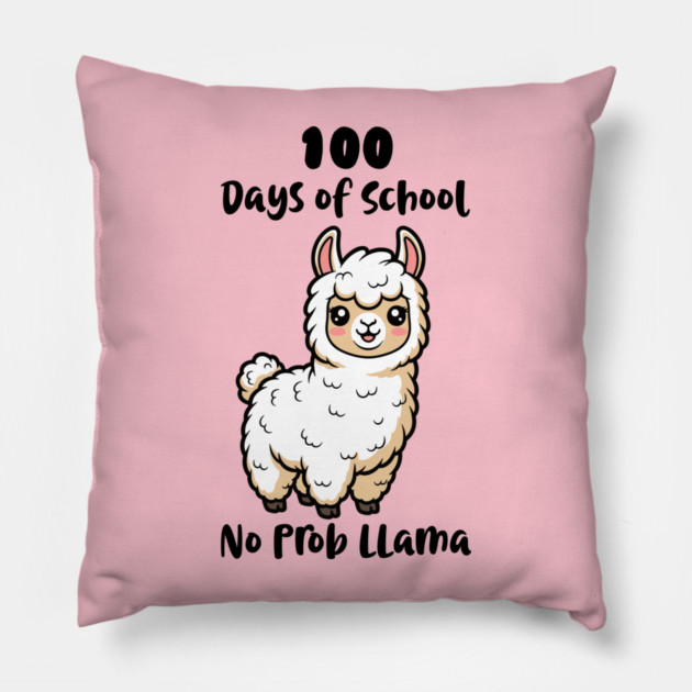 Cute Llama 100 Days of School Pillow by enrynz