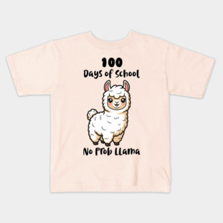 Cute Llama 100 Days of School Kids T-Shirt