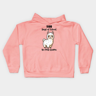Cute Llama 100 Days of School Kids Hoodie