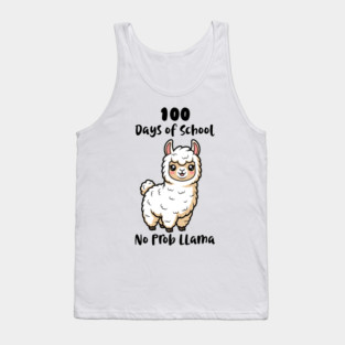 Cute Llama 100 Days of School Tank Top