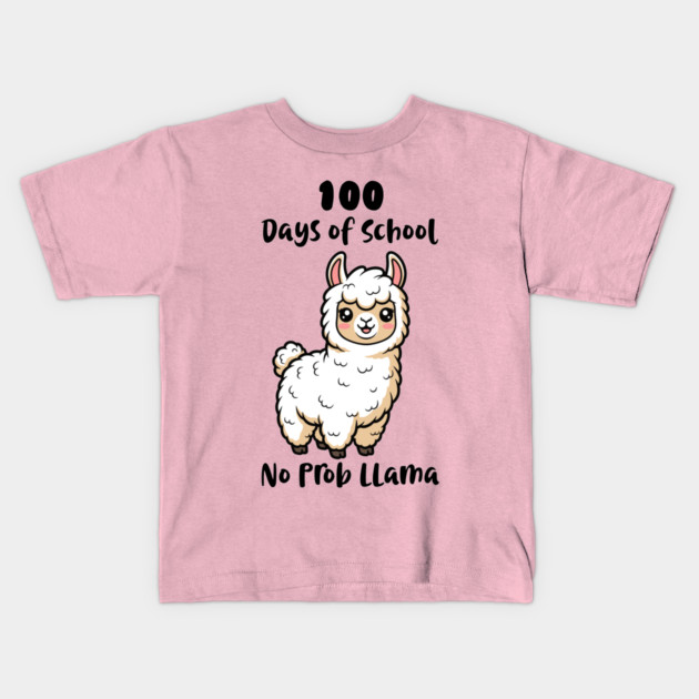 Cute Llama 100 Days of School Kids T-Shirt by enrynz