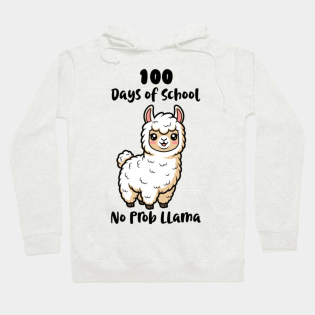Cute Llama 100 Days of School Hoodie by enrynz