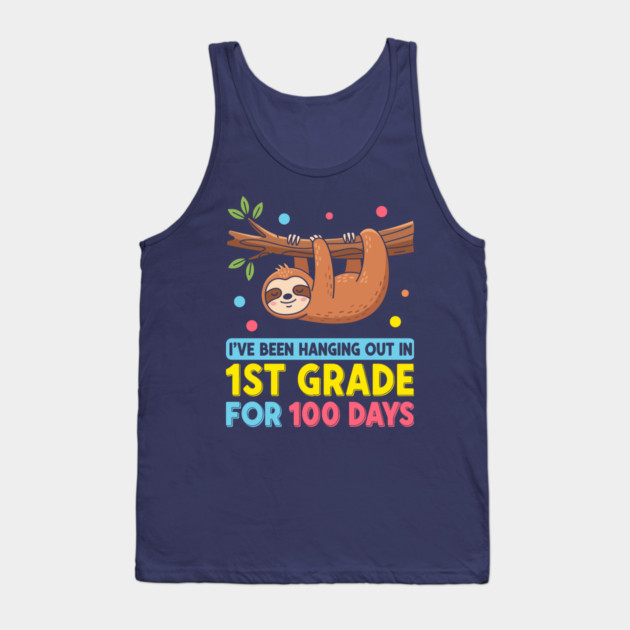 Cute Sloth: 100 Days Hanging in 1st Grade! Tank Top by enrynz