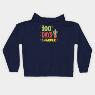 100 Days Sharper Funny Cactus Kids Hoodie