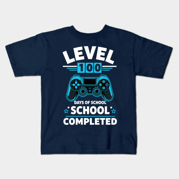 Level 100 Unlocked: 100 Days of School Kids T-Shirt by enrynz
