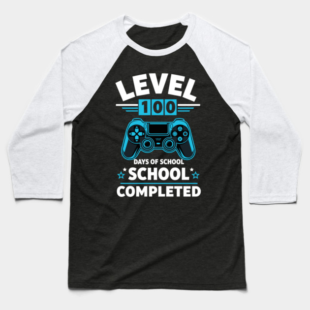 Level 100 Unlocked: 100 Days of School Baseball T-Shirt by enrynz