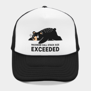 Max Call Stack Exceeded - Exhausted Bear Programmer Hat