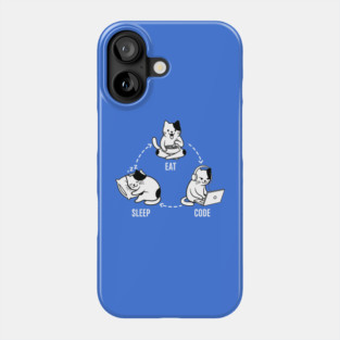 Sleep Eat Code: Funny Programmer Cat Cycle Phone Case